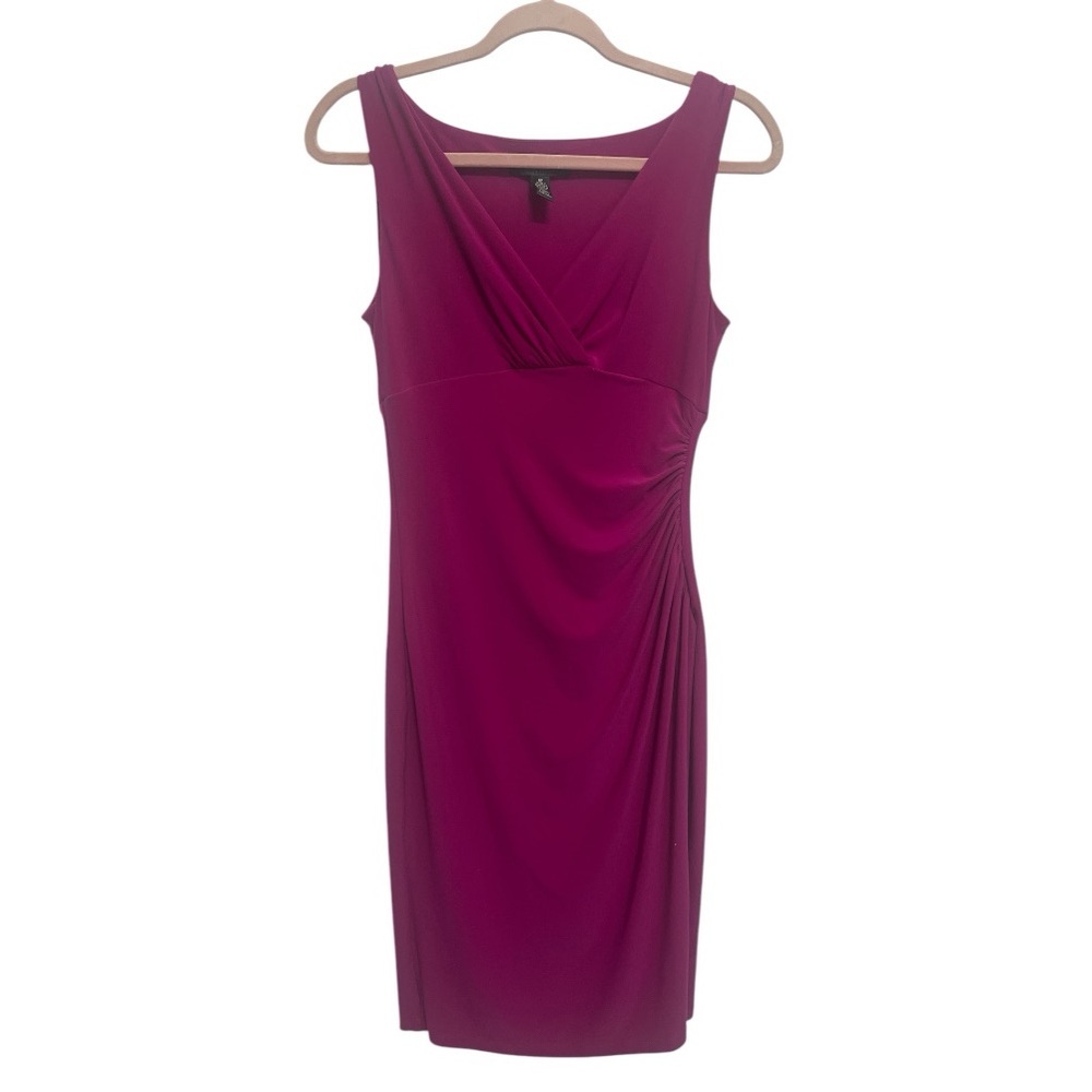 Lauren Ralph Lauren Sleeveless Sheath Dress Slimming Stretch Pink Size 8 Petite